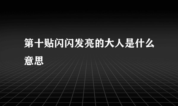 第十贴闪闪发亮的大人是什么意思