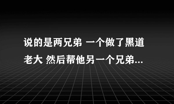 说的是两兄弟 一个做了黑道老大 然后帮他另一个兄弟做了探长 最后自相残杀的黑道电影