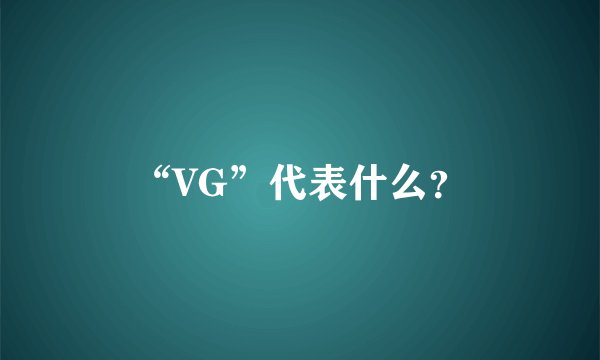 “VG”代表什么？