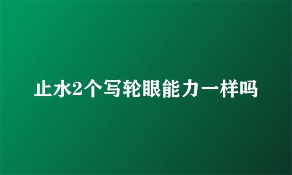 止水2个写轮眼能力一样吗