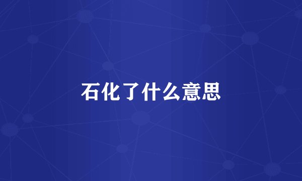 石化了什么意思