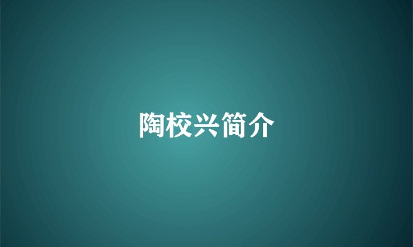 陶校兴简介
