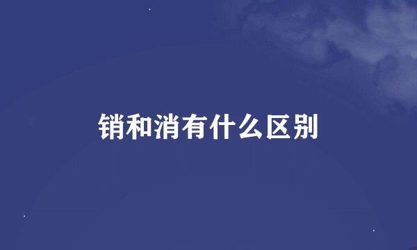 销和消有什么区别