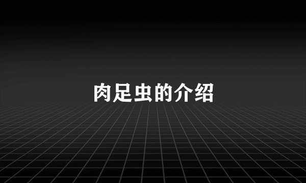 肉足虫的介绍