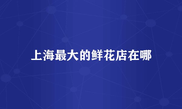 上海最大的鲜花店在哪