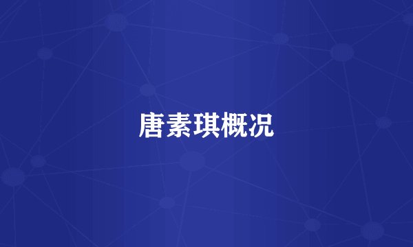 唐素琪概况