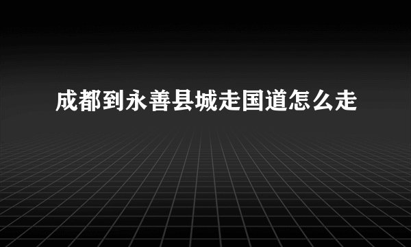 成都到永善县城走国道怎么走