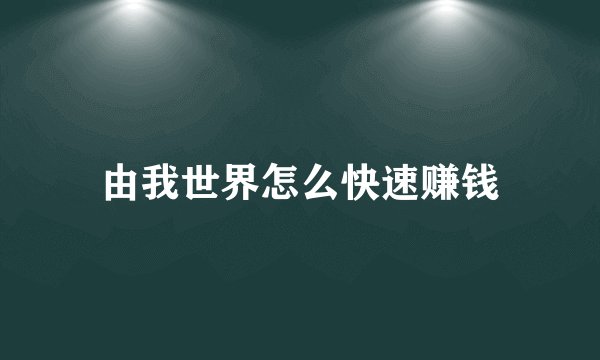 由我世界怎么快速赚钱