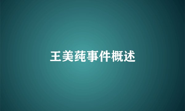 王美莼事件概述