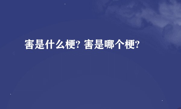 害是什么梗? 害是哪个梗?