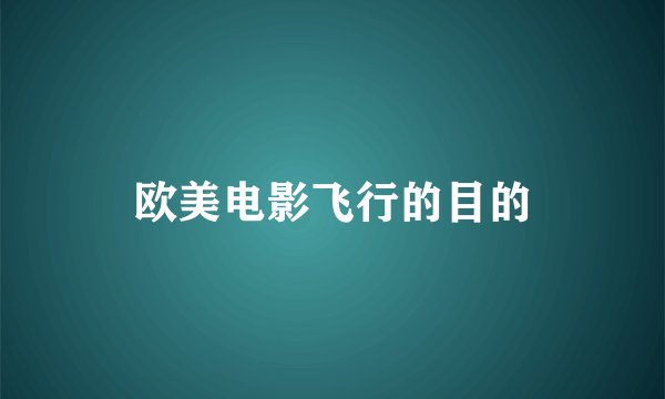 欧美电影飞行的目的
