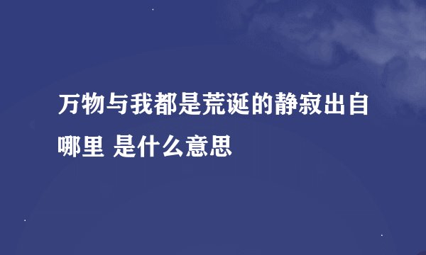 万物与我都是荒诞的静寂出自哪里 是什么意思