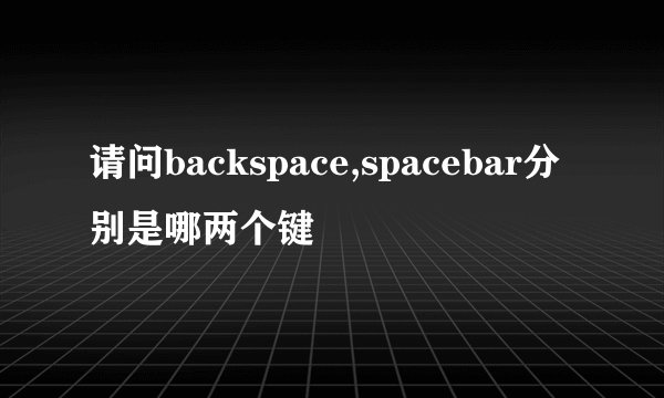 请问backspace,spacebar分别是哪两个键