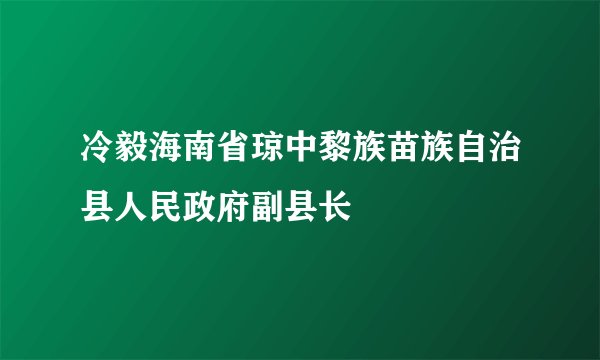 冷毅海南省琼中黎族苗族自治县人民政府副县长
