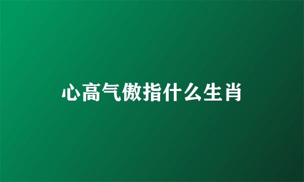 心高气傲指什么生肖