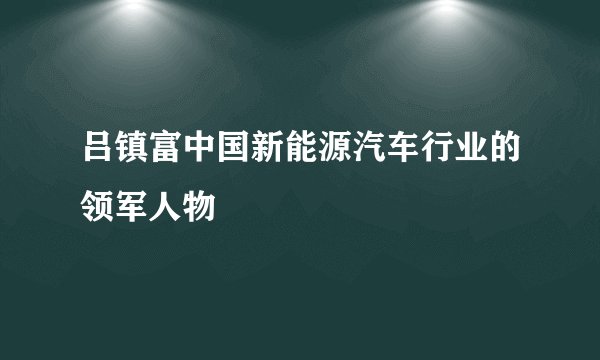 吕镇富中国新能源汽车行业的领军人物