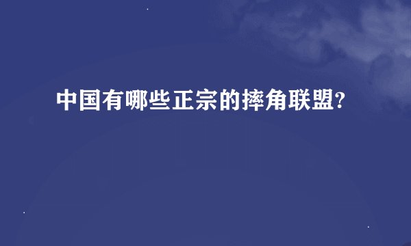 中国有哪些正宗的摔角联盟?