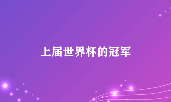上届世界杯的冠军