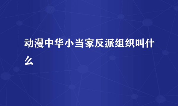 动漫中华小当家反派组织叫什么