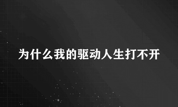 为什么我的驱动人生打不开