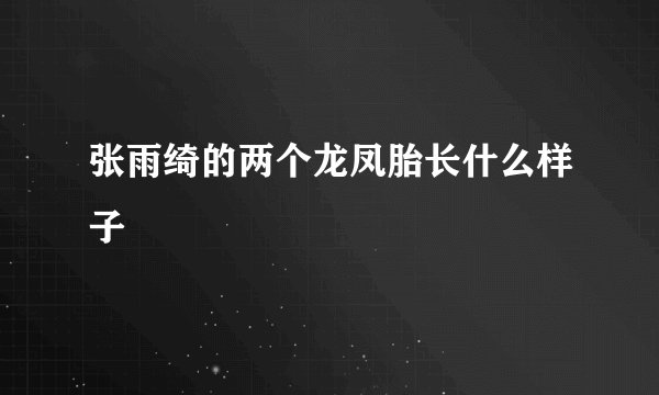 张雨绮的两个龙凤胎长什么样子