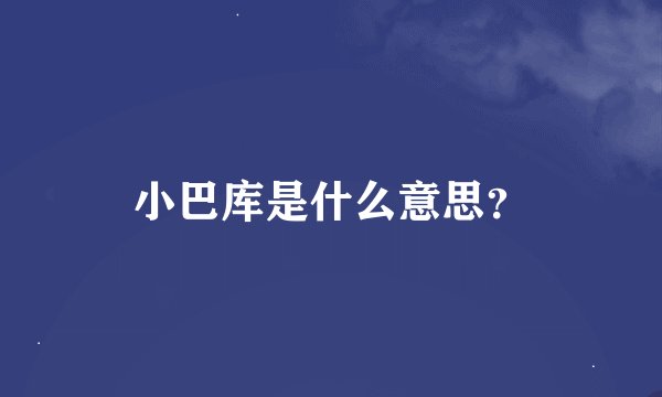 小巴库是什么意思？