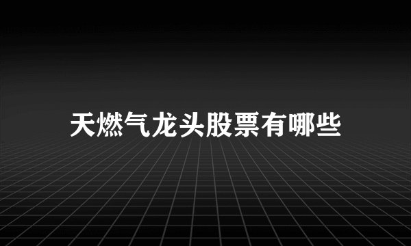 天燃气龙头股票有哪些