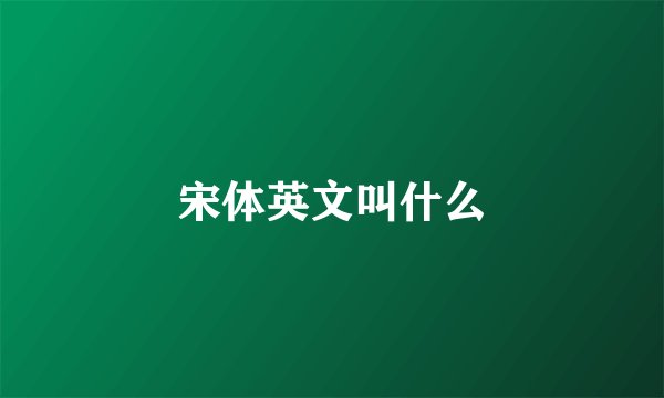 宋体英文叫什么