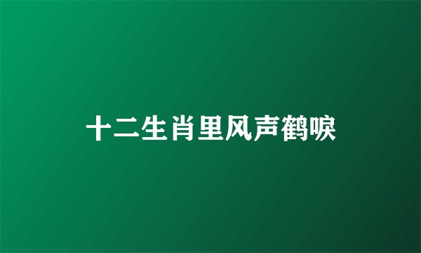 十二生肖里风声鹤唳