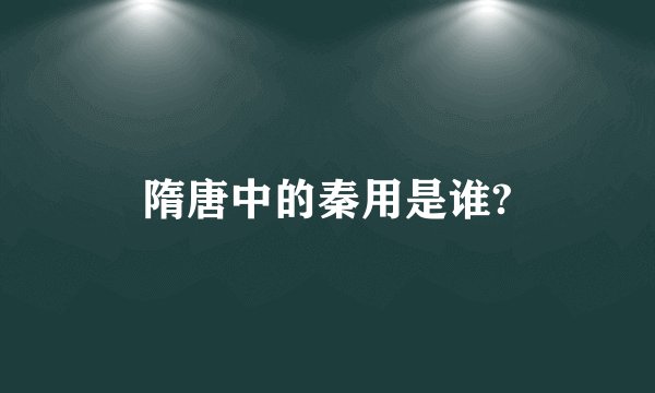 隋唐中的秦用是谁?