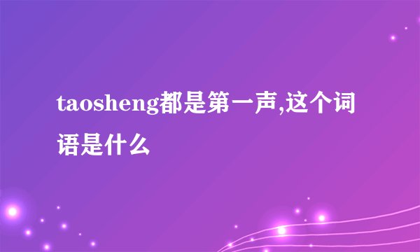 taosheng都是第一声,这个词语是什么