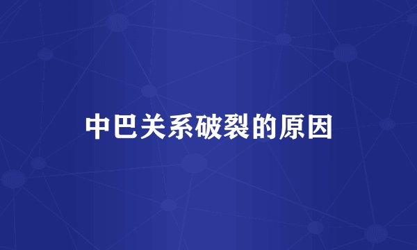 中巴关系破裂的原因