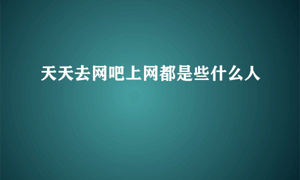 天天去网吧上网都是些什么人