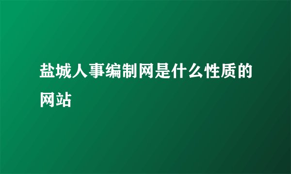 盐城人事编制网是什么性质的网站