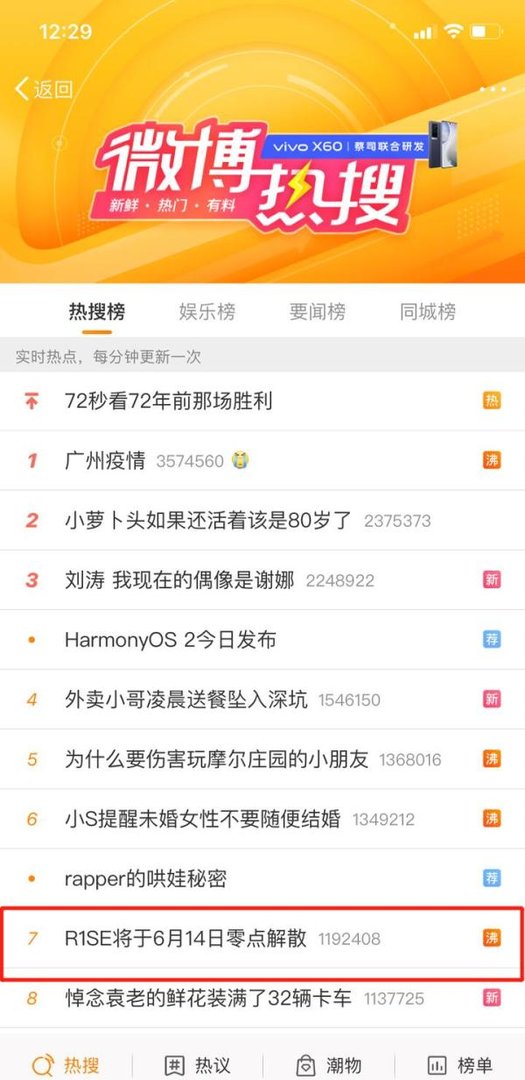 R1SE官方宣布将于6月14日零点正式解散，是怎么回事呢？