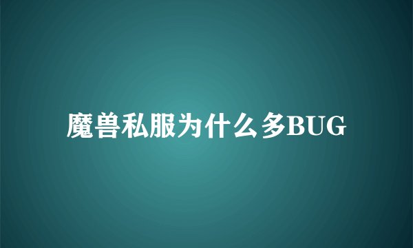 魔兽私服为什么多BUG