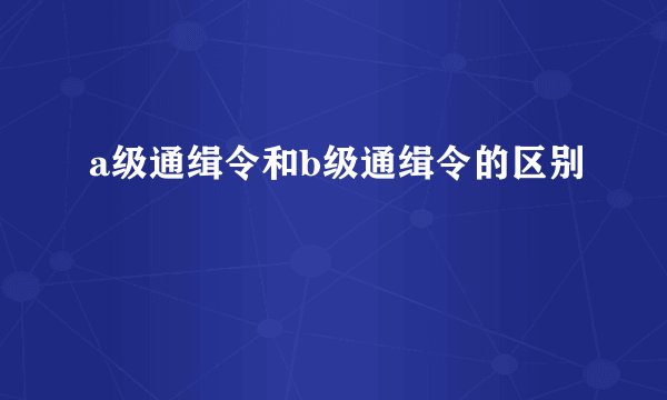 a级通缉令和b级通缉令的区别