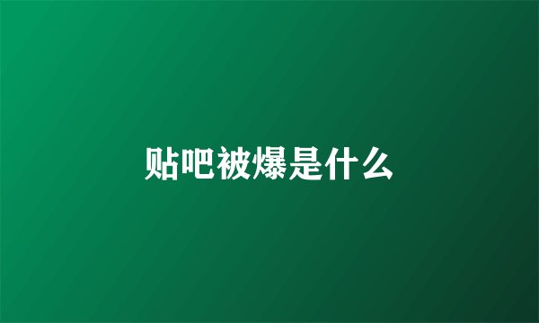 贴吧被爆是什么