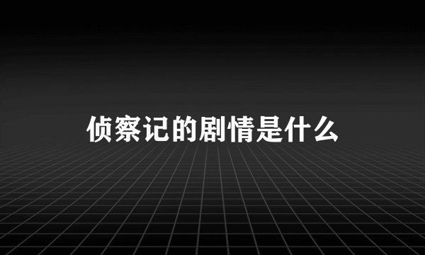 侦察记的剧情是什么