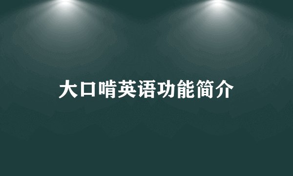 大口啃英语功能简介