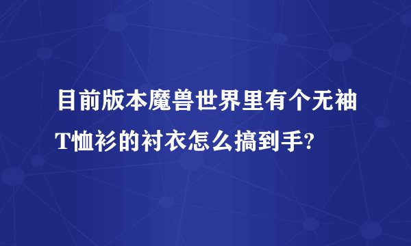 目前版本魔兽世界里有个无袖T恤衫的衬衣怎么搞到手?
