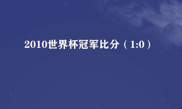 2010世界杯冠军比分（1:0）