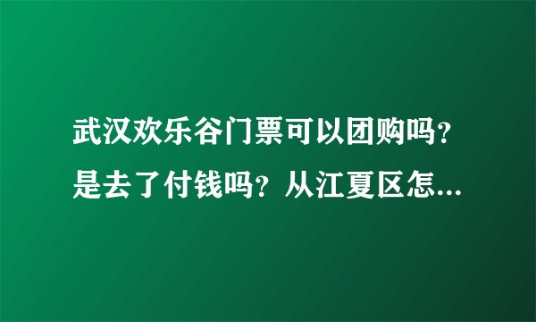 武汉欢乐谷门票可以团购吗？是去了付钱吗？从江夏区怎么乘车去？？