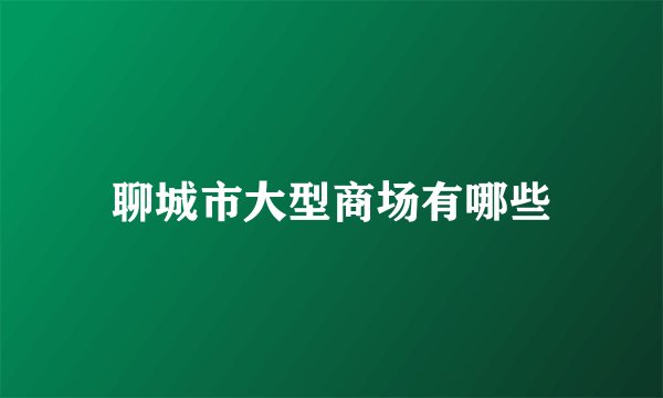 聊城市大型商场有哪些