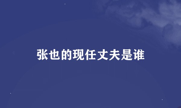 张也的现任丈夫是谁