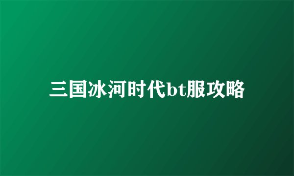 三国冰河时代bt服攻略