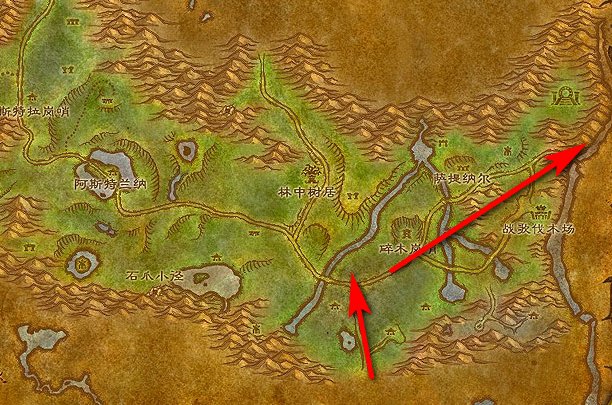 魔兽世界 艾萨拉地图 废墟海岸在哪里?