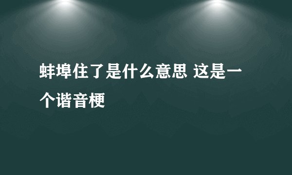 蚌埠住了是什么意思 这是一个谐音梗