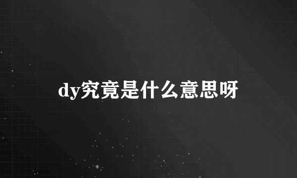 dy究竟是什么意思呀