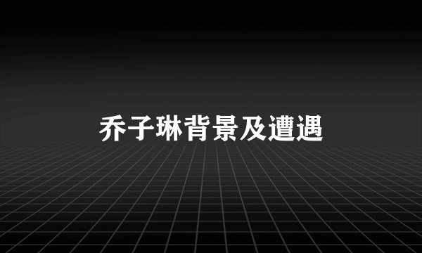乔子琳背景及遭遇